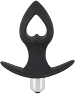 Анальная втулка с вибрацией черная 11 см