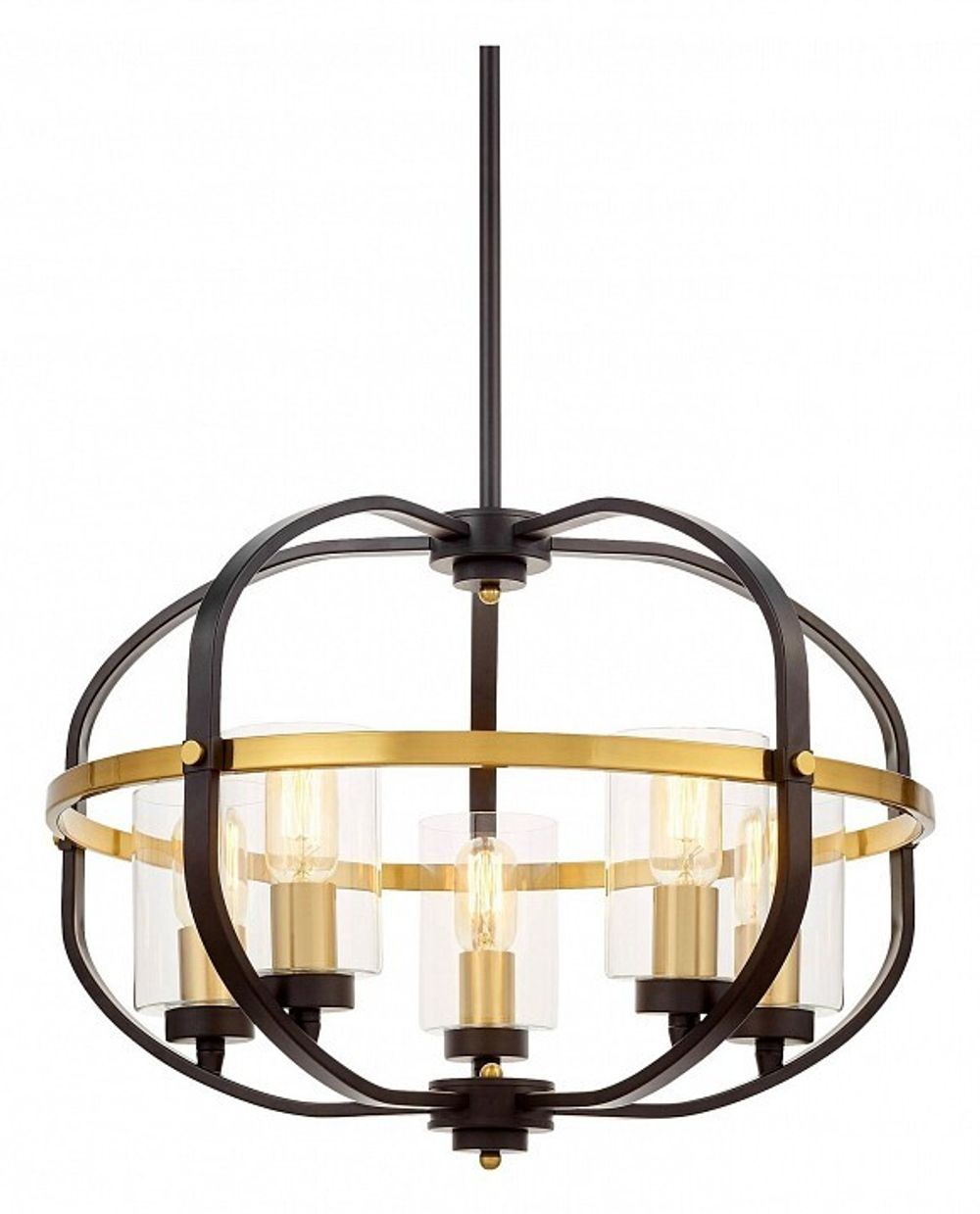 Люстра на штанге LUMINA DECO Monterey LDP 1141-5 BK+MD