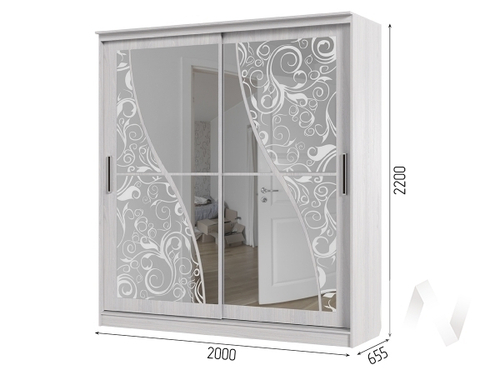 Шкаф-купе Олимп 2 (анкор/анкор)