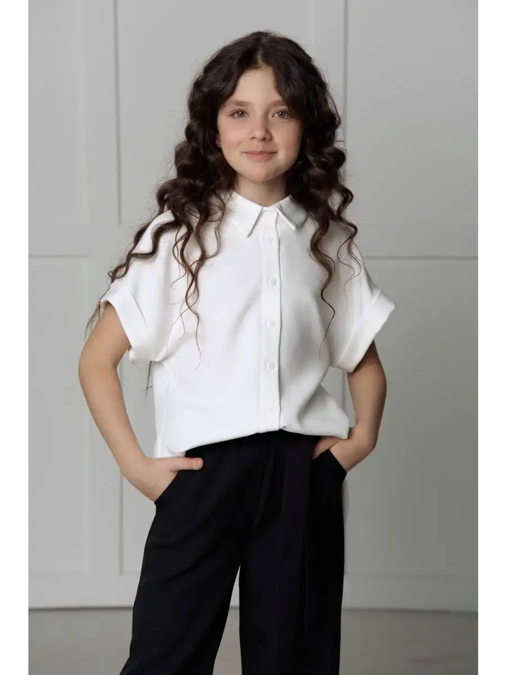 Костюм с брюками палаццо школьный