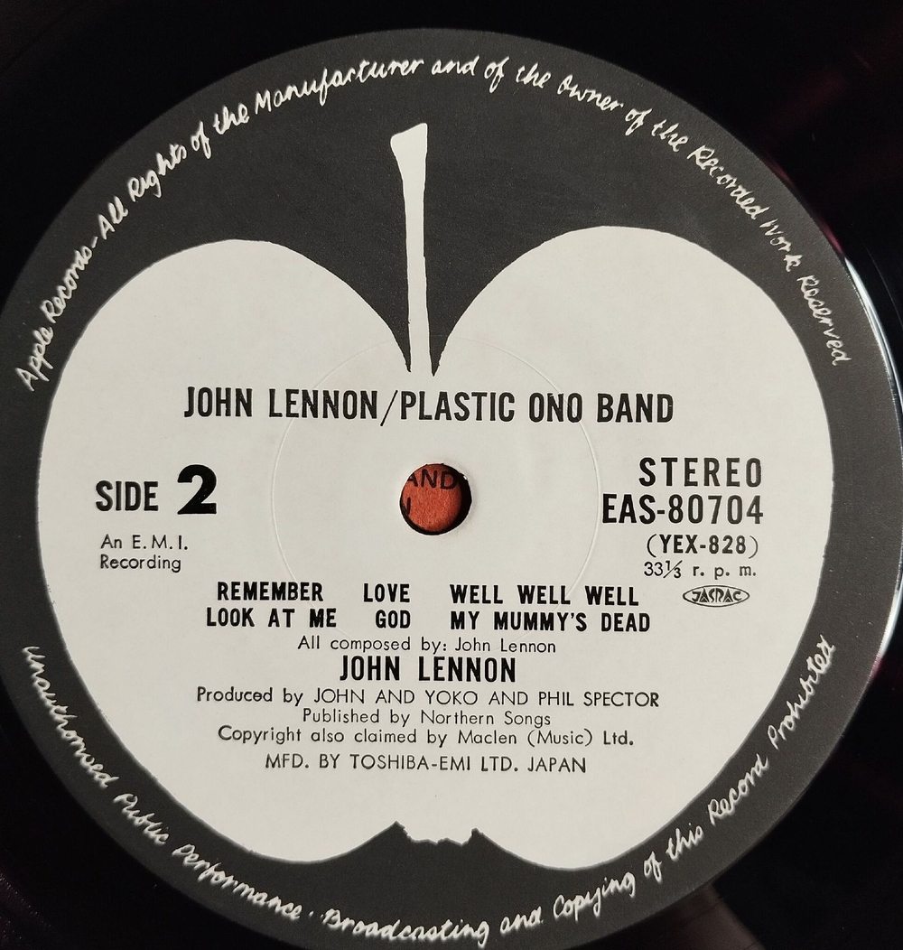 Винтажная виниловая пластинка LP John Lennon Plastic Ono Band (Japan 1977) (No Obi) I Found Out