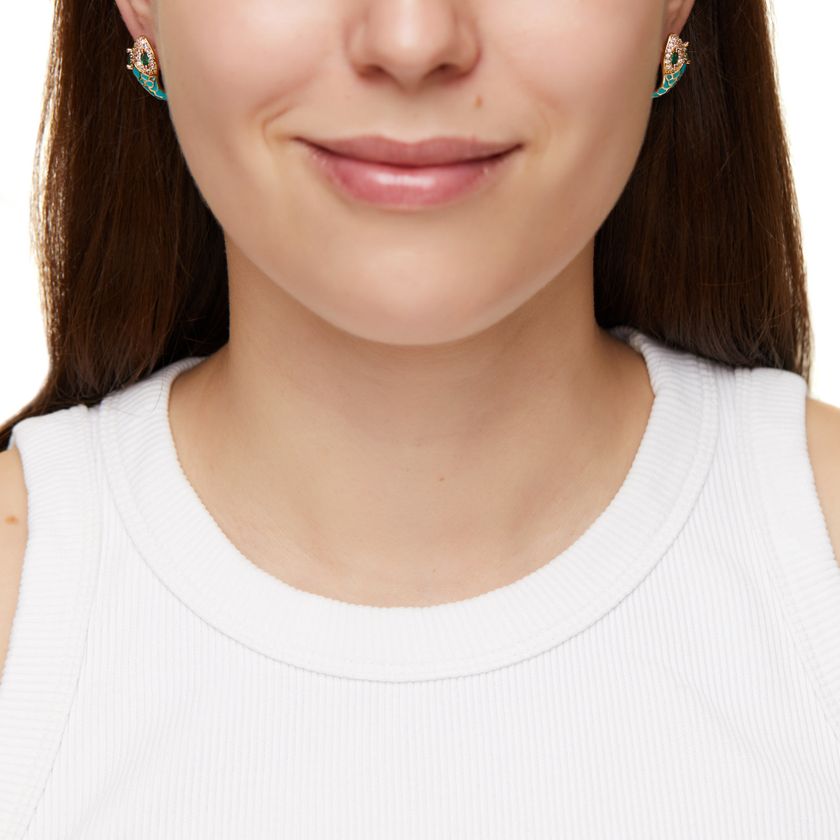 Серьги-кольца Мини Неоновая Змея – Синие