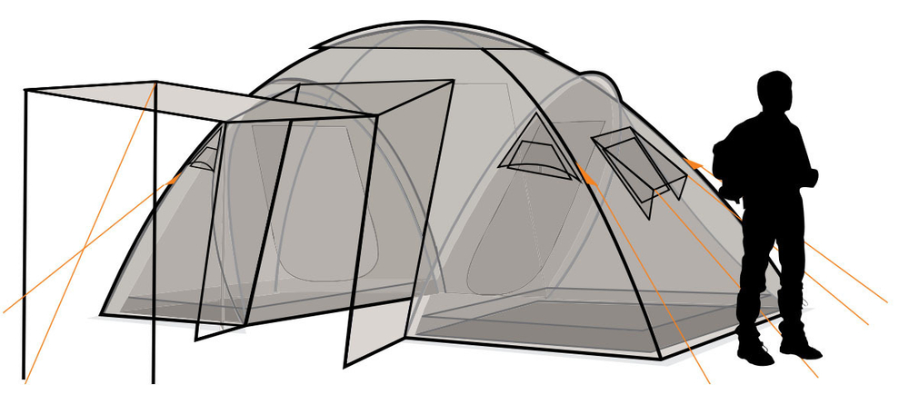 Кемпинговая палатка Canadian Camper SANA 4 PLUS, forest