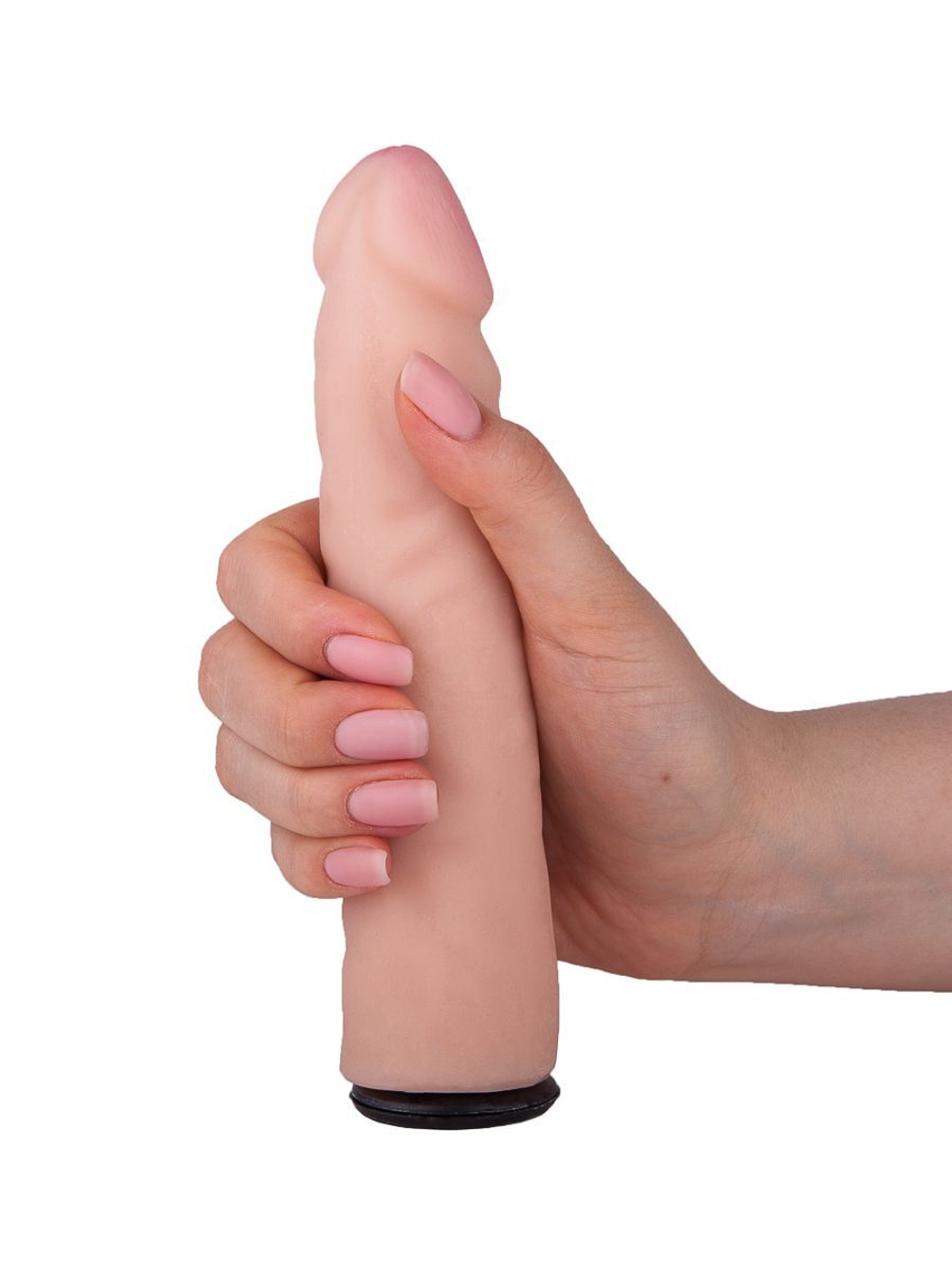 Женский страпон с реалистичной насадкой - 17 см. (Цвет: телесный с черным)