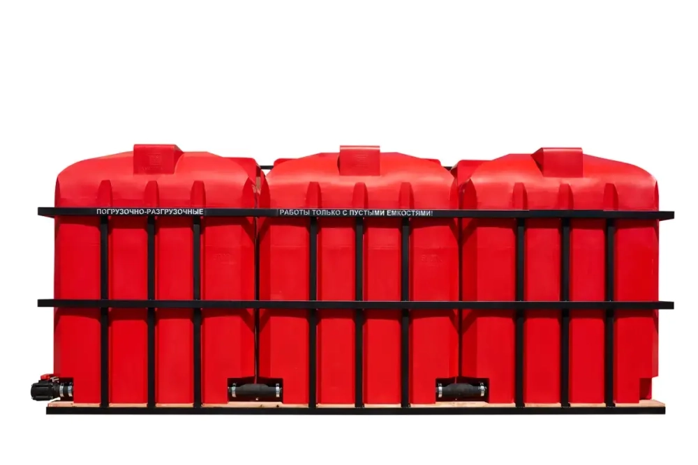 Кассета 3*5000 для транспортировки ЖКУ с трапом Пластерра KV (15000 л.)(4900x2170x1970см;красный) - арт.561557
