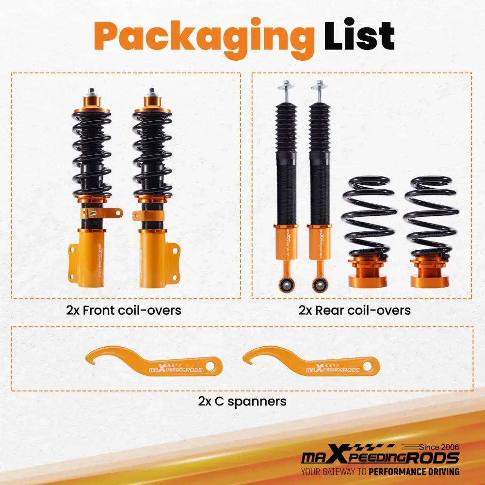 MaXpeedingrods Adjustable Coilovers Kits подходит для автомобиля Honda Fit 1st Gen Hatchback 2007-08