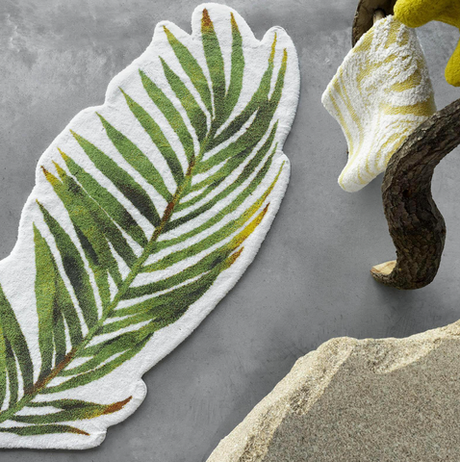 Коврик 80х160 Abyss & Habidecor Пальма 165 белый/зеленый