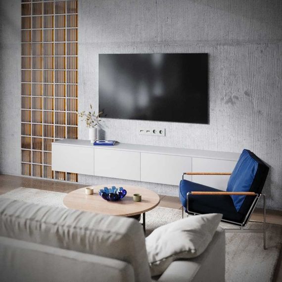 Розетка телевизионная встраиваемая S70 TV+RJ45 кат. 6, (сталь) Voltum VLS060705