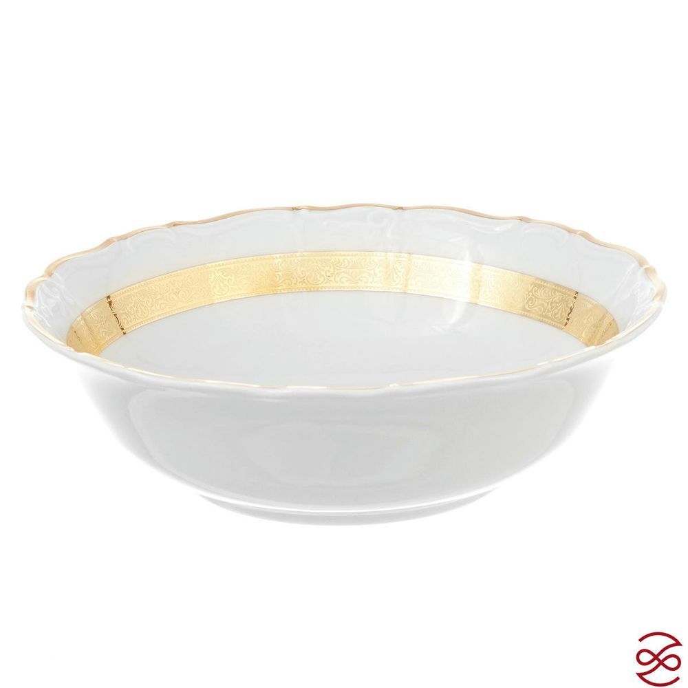 Салатник Thun Мария Луиза золотая лента Ivory 23 см