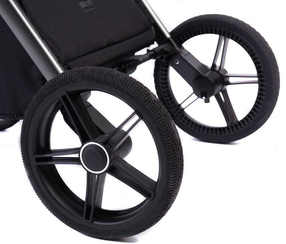 Детская коляска Peppy Monaco 3 в 1 с автокреслом Verona Black Antrazit (графитовый), рама серая