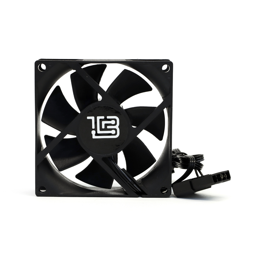 Вентилятор BaseTech V1, 80мм, 2400rpm, 3-pin+Molex, черный, Bulk, 46.2CFM, 22дБ (BT-F80X25-3PB)