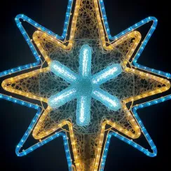 Светодиодная макушка Феерия 100 см., микс Белого и Тепло-Белого со снежинкой, 220В, LTC (LC-13200)