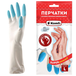 Перчатки МНОГОРАЗОВЫЕ виниловые SUPER КОМФОРТ, гипоаллергенные, размер 8-9, L (большой), вес 90 г, Komfi, ADM