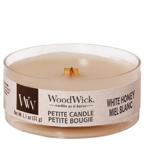 Белый мёд, ароматическая свеча мини, WoodWick