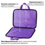 Папка на молнии с ручками BRAUBERG, А4, ткань, с подкладкой, сублимация, для девочек, "Маджента", 227085