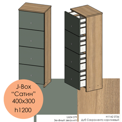 400х300, h1200 J-Box "Сатин" - H1142 ST36 Дуб Сакраменто коричневый + U604 ST9 Зелёный эвкалипт