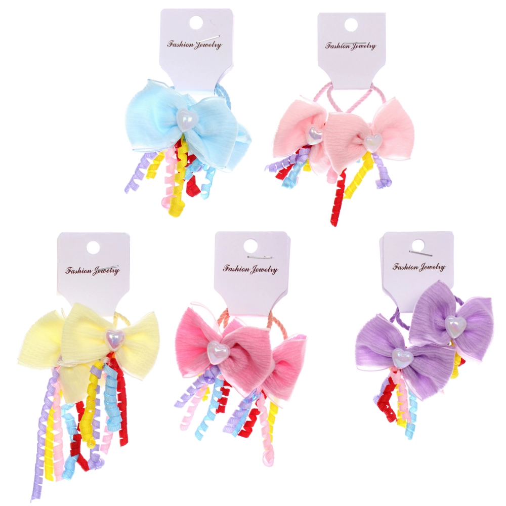 Резинки для волос детские 2шт «КОНФЕТКИ», конфети, микс 5 цветов, d-3см