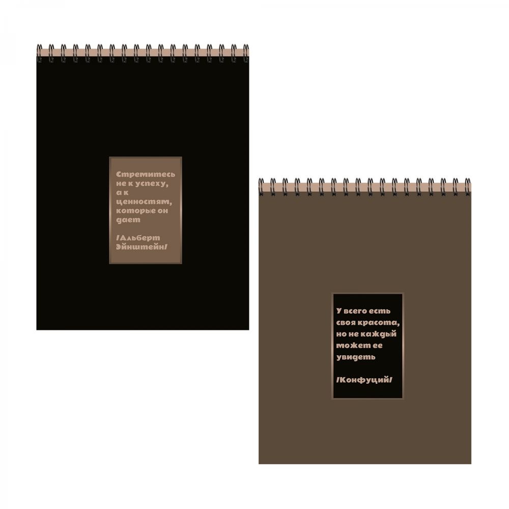 Блокнот А6, гребень, Alingar, мелованный картон Soft touch, 48 л., клетка, &quot;Мокко&quot;, ассорти