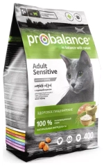 ProBalance Sensitive Сухой корм для кошек с чувствительным пищеварением курица рис, 0,4 кг