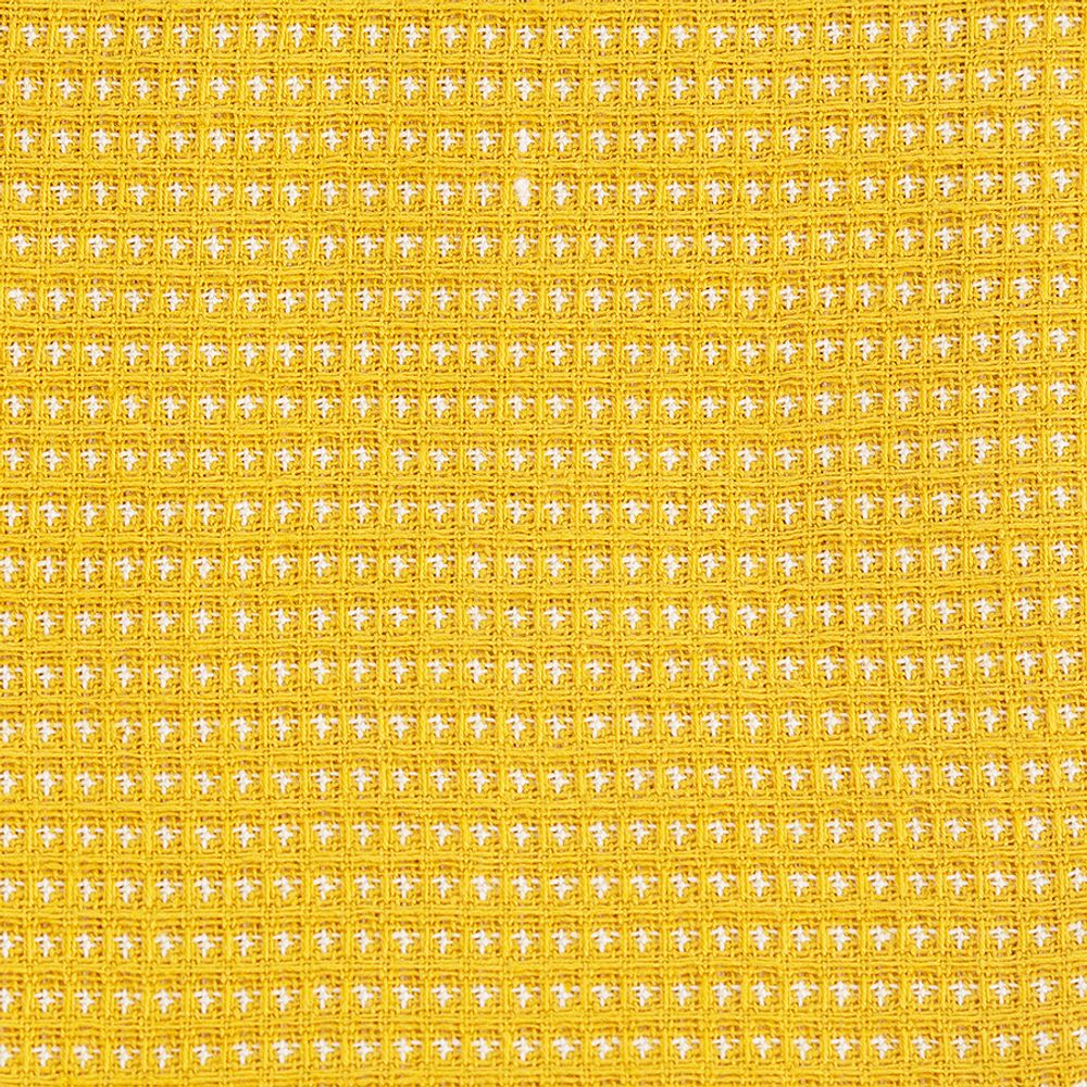 Набор из двух кухонных вафельных полотенец горчичного цвета из коллекции Essential, 50х70 см