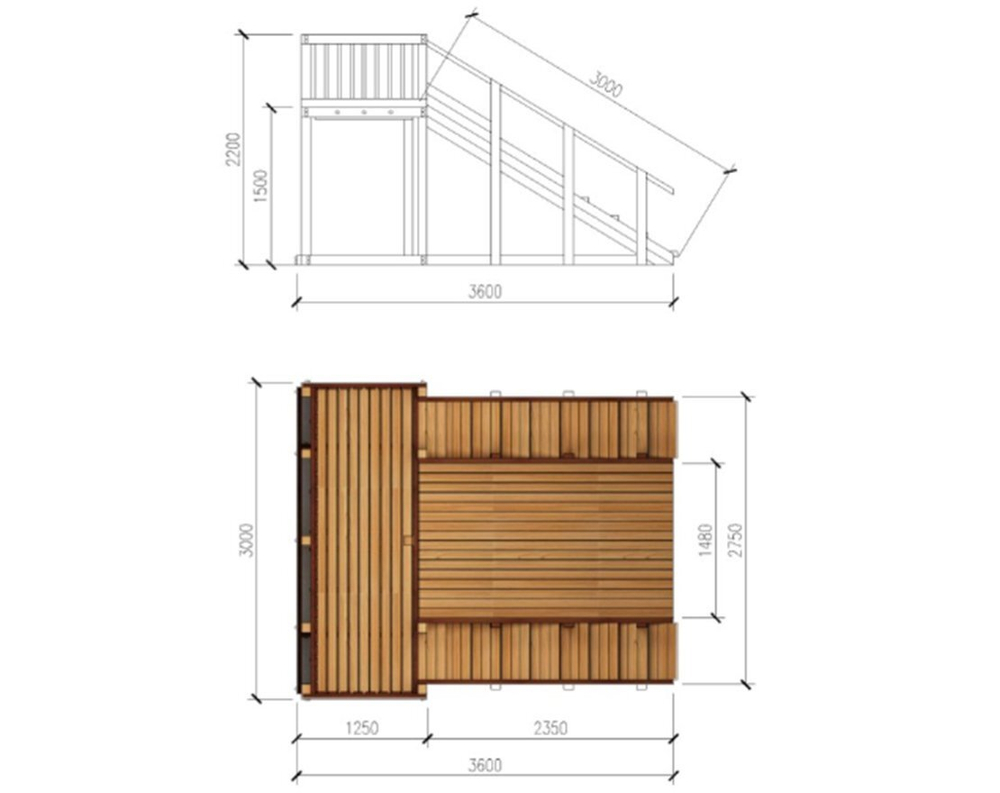 Зимняя горка TORUDA Север wood-4 (скат 3 м)