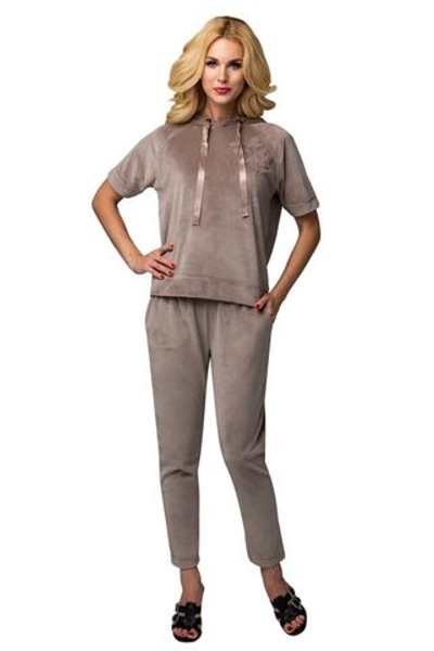 Костюм с коротким рукавом и капюшоном (Размер: XXL) (Цвет: бежевый)