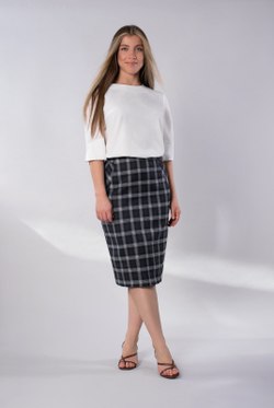 Юбка женская 3228зпа-60, Серая клетка #406СКг013228зпа-60