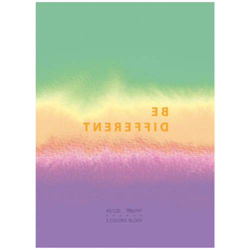 Скетчбук 120л., А5 7БЦ BG "Будь другим", матовая ламинация, трехцветный тонированный блок, 80г/м2