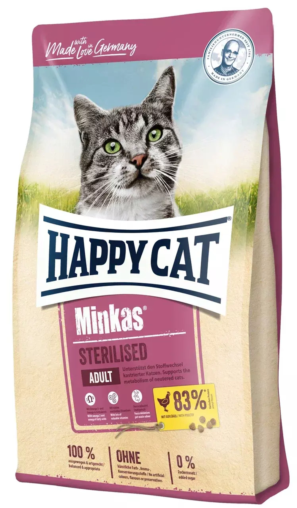 Сухой корм Happy Cat Minkas Sterilised для стерилизованных кошек 1,5 кг