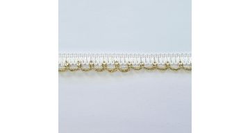 22822-G Тесьма декоративная, Белый с золотом