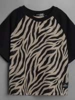 Хлопковая детская футболка с принтом зебры