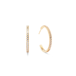 Серьги Coeur de Lion Hoop Crystal-Gold 30мм 0147/23-1816