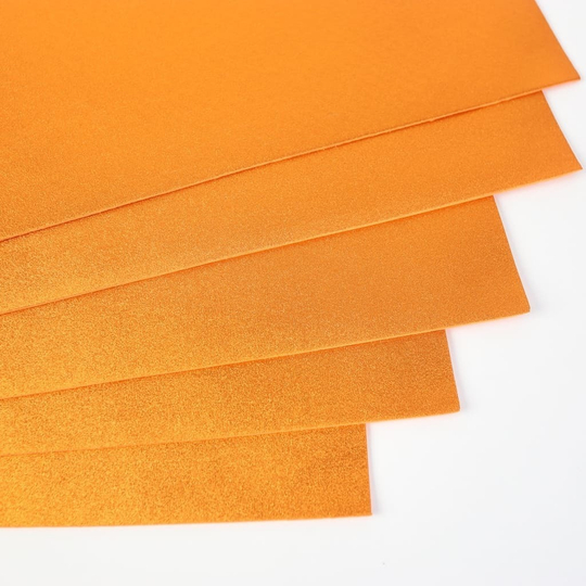 Фоамиран металлизированный 2 мм 60х70 см (Мандарин)