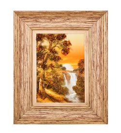 AMB-03/20 Картина «Водопад» (с янтарной крошкой) H-32см