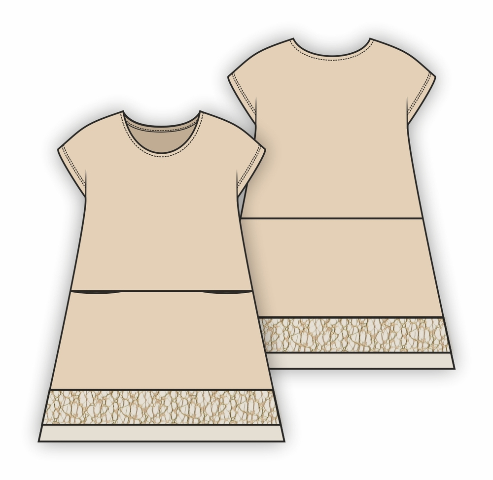 Платье с сеткой BEIGE