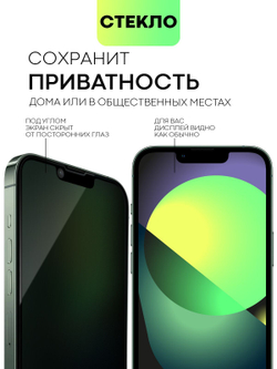 Стекло антишпион BROSCORP для Apple iPhone 13 Pro Max оптом (арт. IP13PROMAX-FSP-GLASS-SPY)