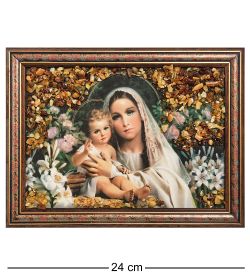 AMB-03/13 Икона Божией Матери (с янтарной крошкой) L-24см