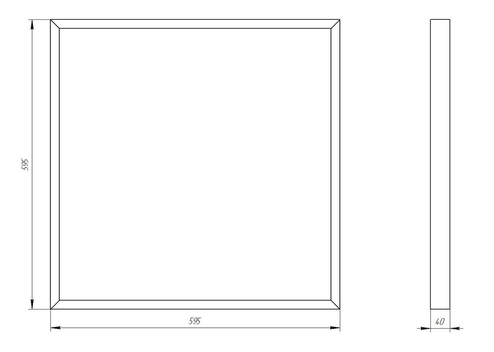 Светильник LED-панель ДВО 45Вт 6500К 4725Лм 595x595x40 матовый IP20 SPO-910 ЭРА Б0046478