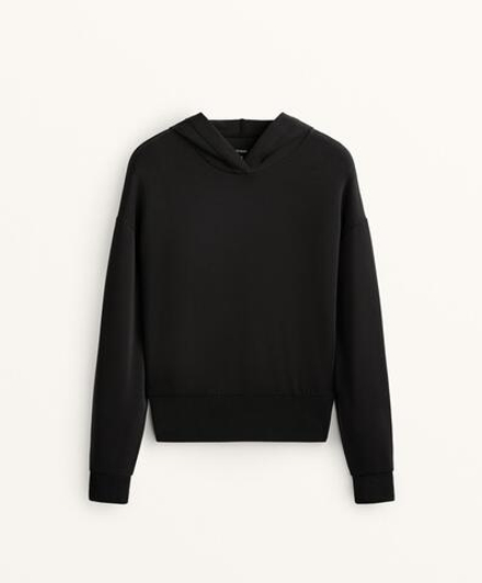 Oysho Толстовка с капюшоном из мягкого модала, черный