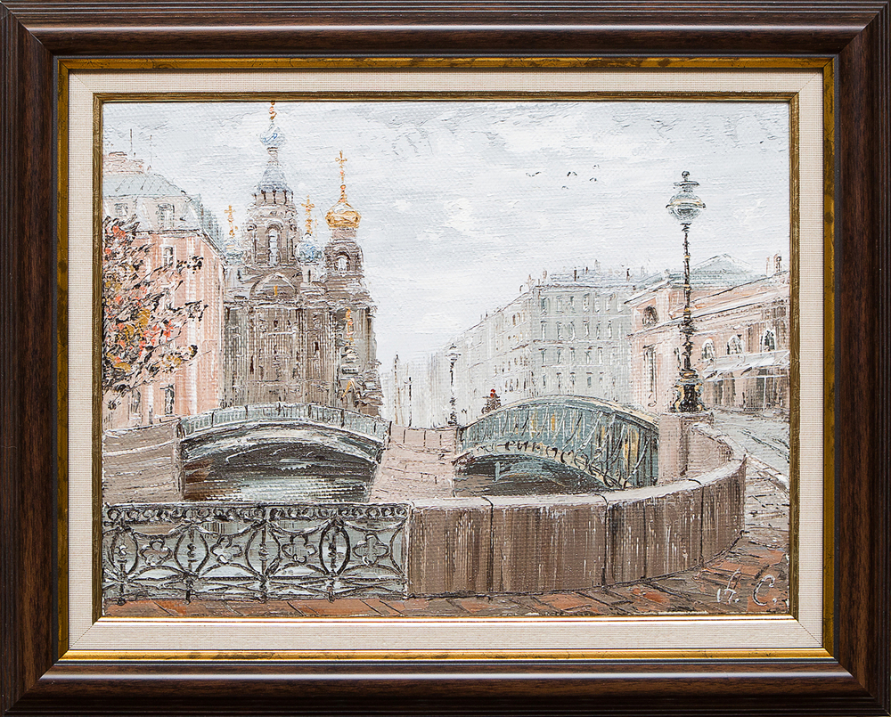 Картина маслом Мосты у Спаса на Крови Стеняев
