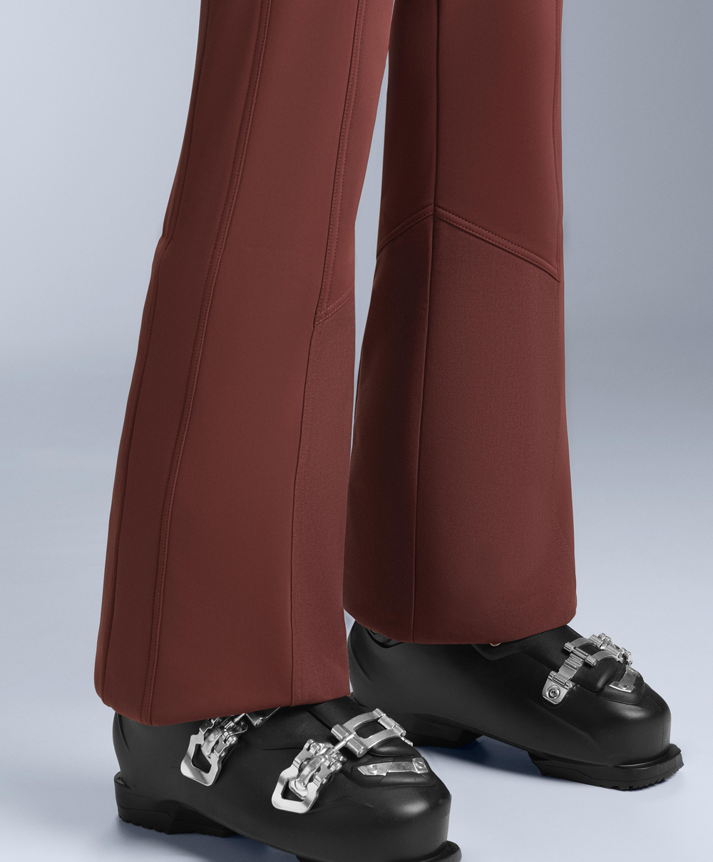 OYSHO Водонепроницаемые расклешенные эластичные брюки SKI с высокой посадкой, терракотовый