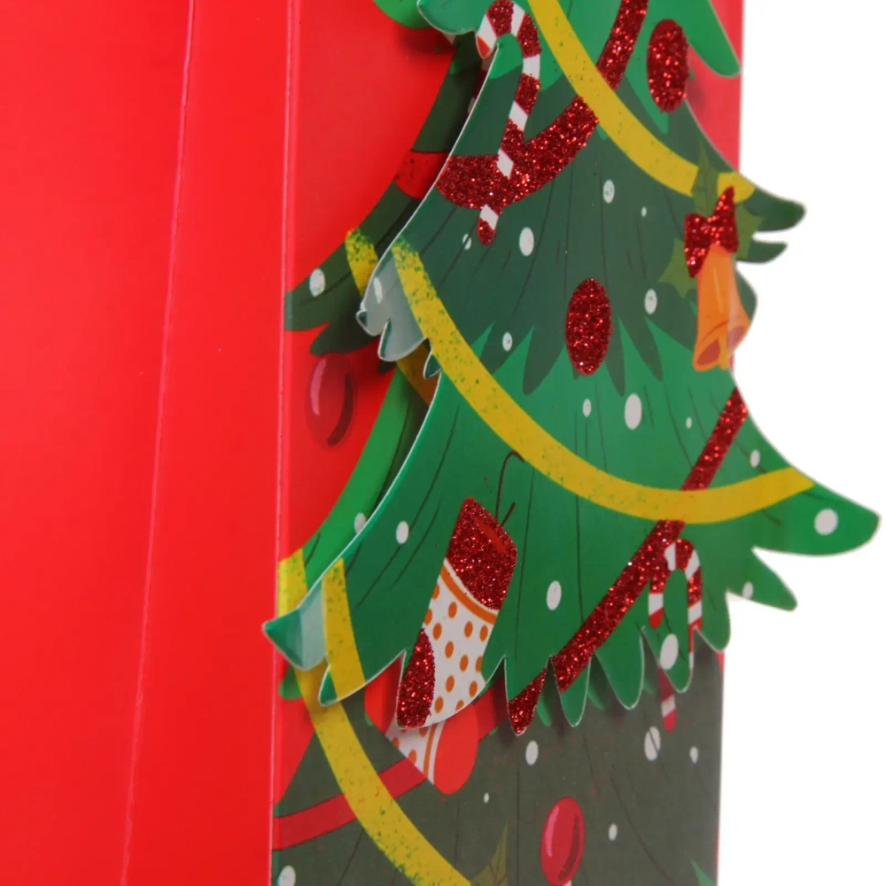 Пакет под бутылку «Зимний мультик» 12*35*9 см