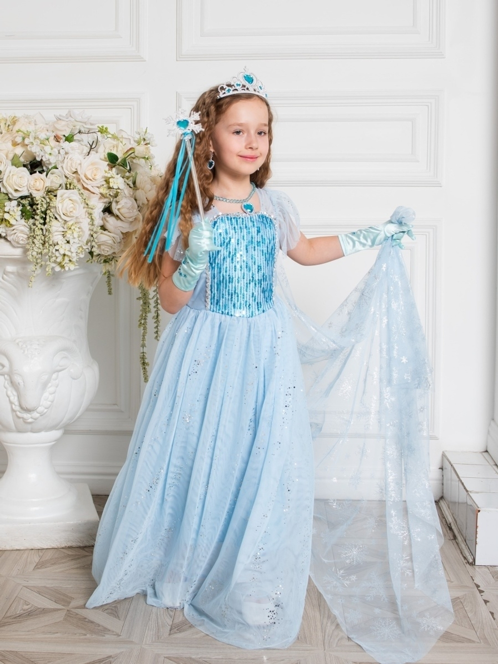 Платье принцессы Эльзы + шлейф