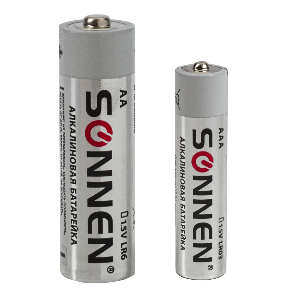 Батарейки комплект 30 (20+10) шт. SONNEN Alkaline AA+ААА (LR6+LR03) в коробке (2 штуки в упаковке)
