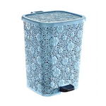 Мусорное ведро с педалью 6 лт АЖУРНОЕ голубой