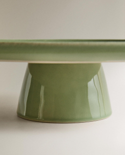 Zara Home сервировочная подставка из каменной керамики, цвет зелёный, 27 см