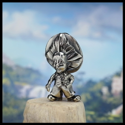 Брелок "Коротышка" для ключей , мельхиор