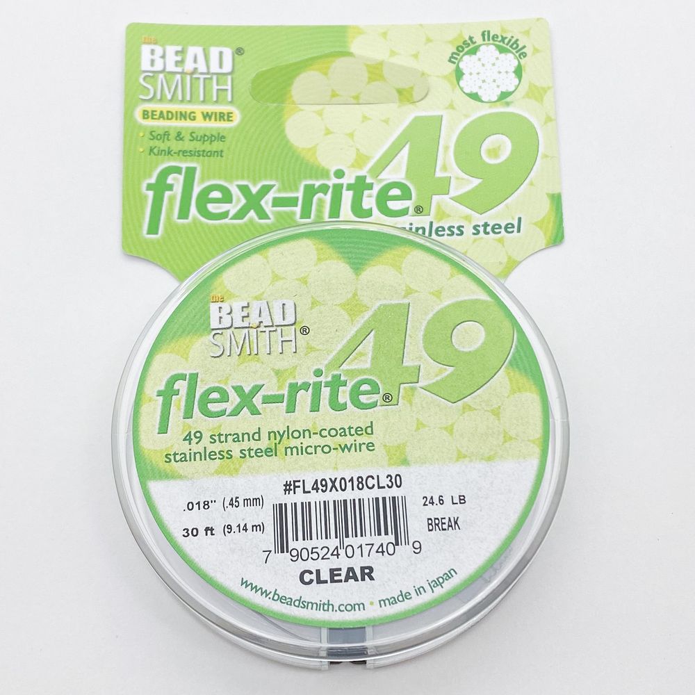 Ювелирный тросик Flex-rite 49, цвет серебро, толщина 0,45 мм, цена за 1 м