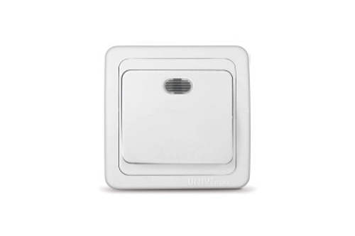 Выключатель 1кл с подсв бел Валери СП 10А 220В  (3/10/200)