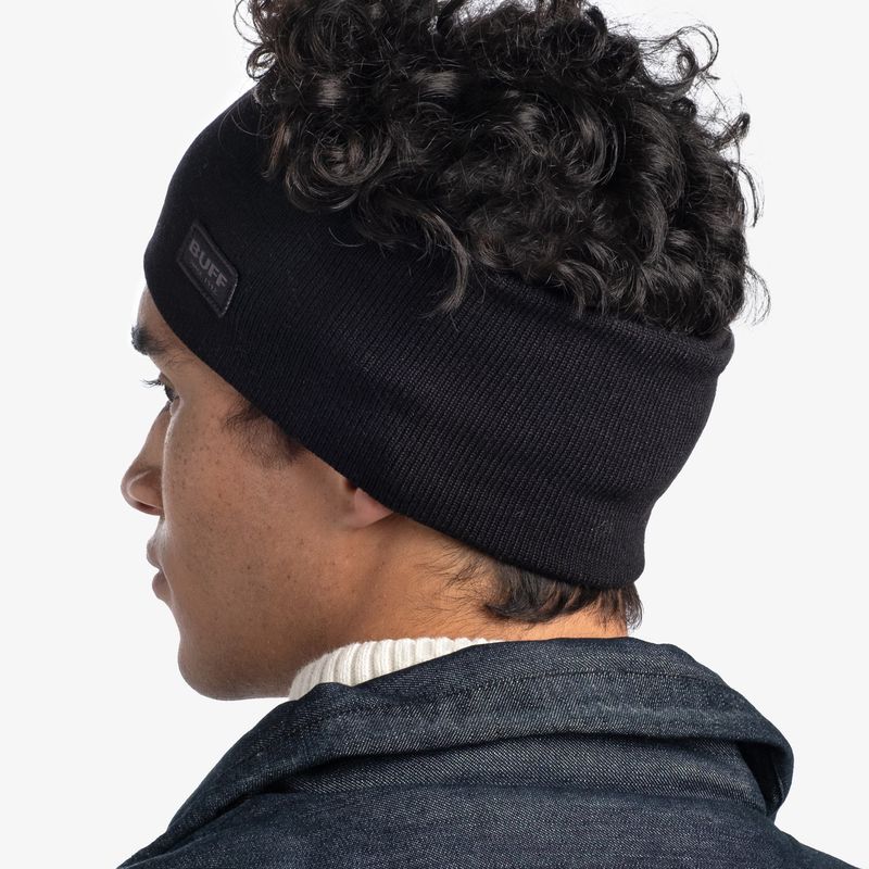 Вязаная повязка на голову Buff Headband Knitted Niels Black Фото 7